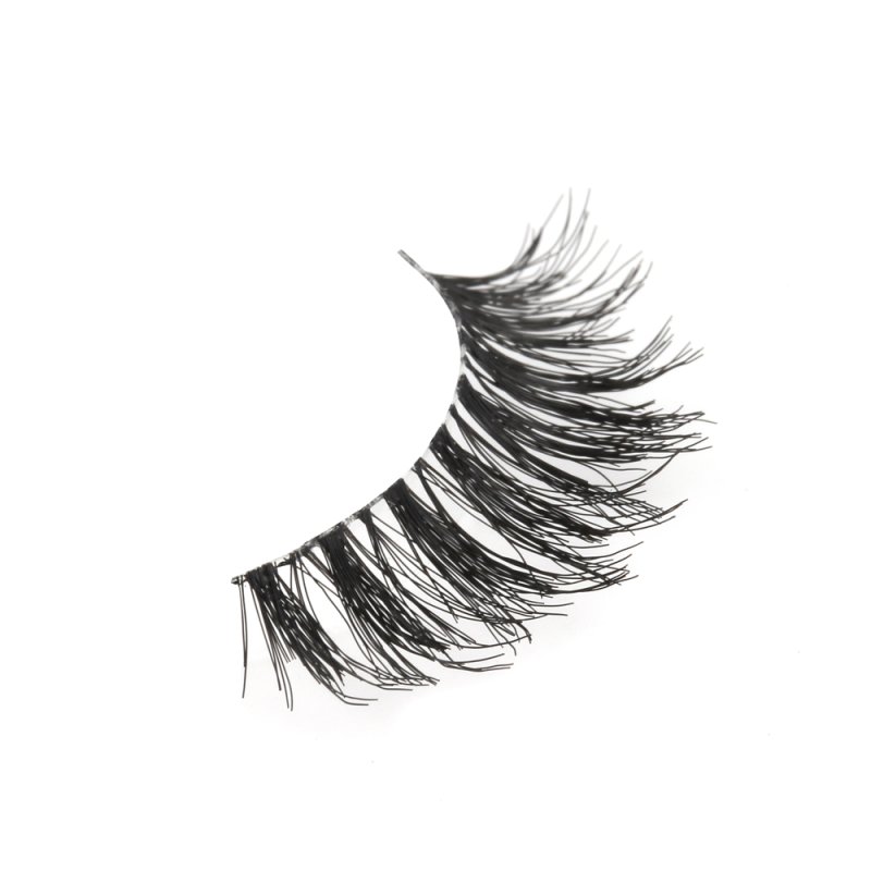 wispy fluffy lashes human hair effect