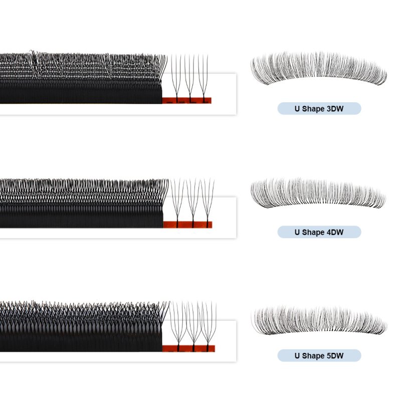 3D U VS 4D U VS 5D U lash extension effect