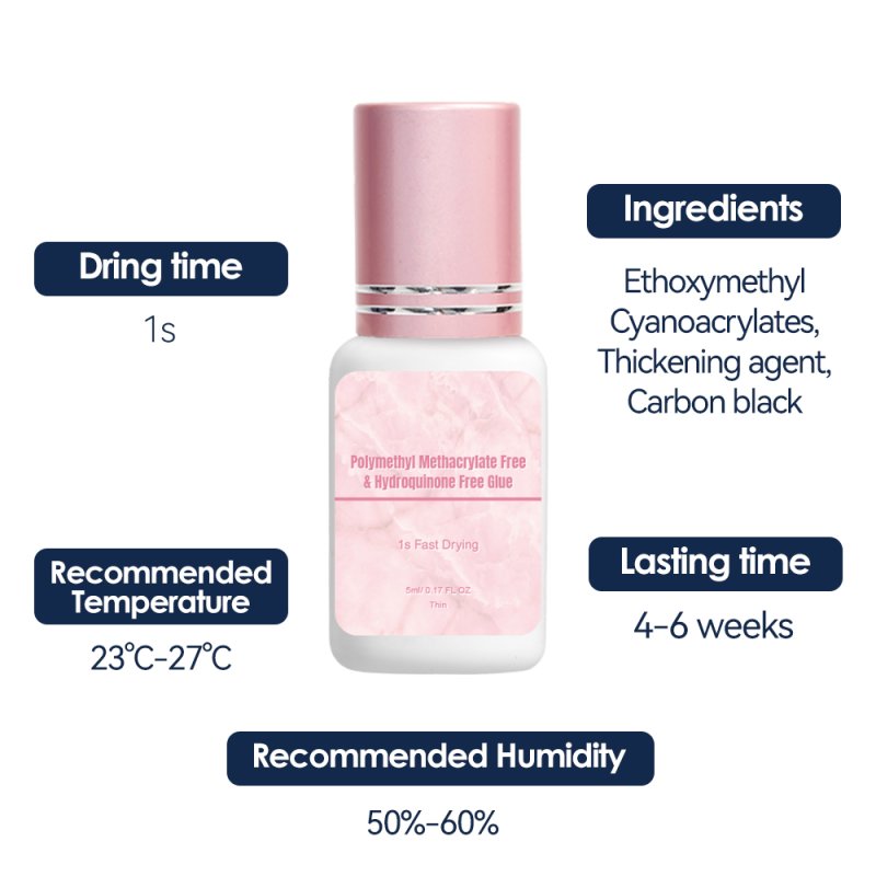 1s Hypoallergenic lash adhesive Wholesale-PMMA free