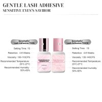 Gentle & Sensitive series Lash Glue Performance Table 