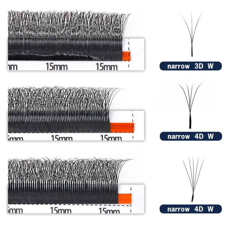 narrow 3d vs 4d vs 5d lashes