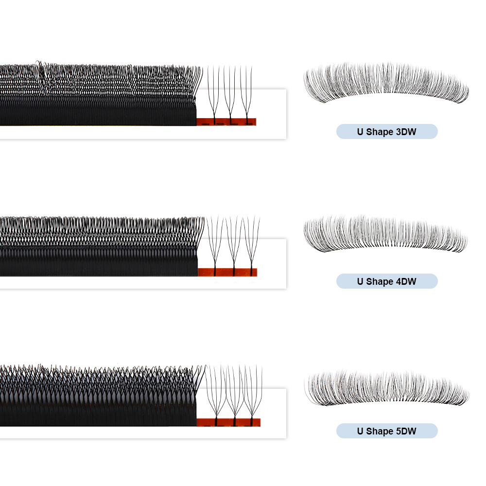 3D U VS 4D U VS 5D U lash extension effect