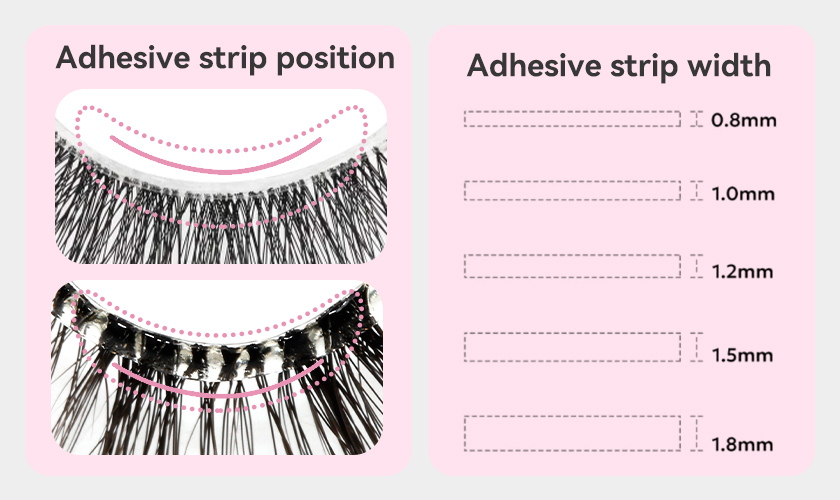 press on lashes adhesive strip width and position press on lashes adhesive strip width and position